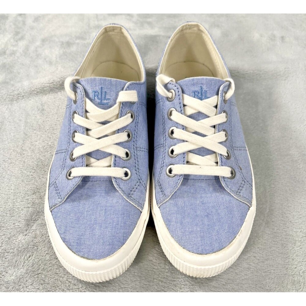Lauren Ralph Lauren Jolie Denim Blue Low Top Lace Up Casual Sneakers Womens 8.5B